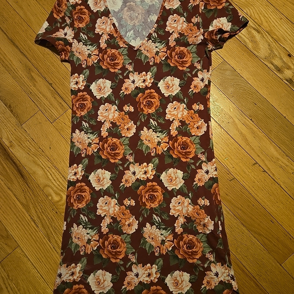 Forever 21 Floral Mini Dress - Brown and White